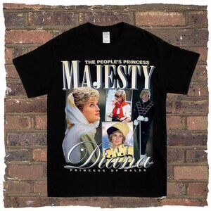 Majesty Diana Princess of Wales Tee shirt retro tee black